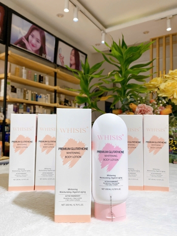 Kem Dưỡng Thể Ban Đêm Kích Trắng Tế Bào Gốc Whisis Premium Glutathione Whitening Body Lotion 200ml