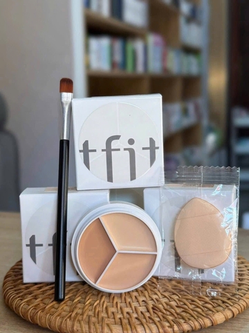 Kem che khuyết điểm 3 màu che phủ mụn và thâm quầng Tfit Hàn Quốc 15g