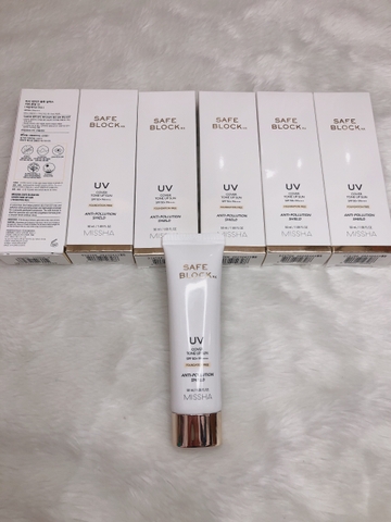 Kem chống nắng nâng tone siêu nhẹ Missha Safe Block rx Cover Tone Up Sun SPF50+ PA++++ Foundation Free