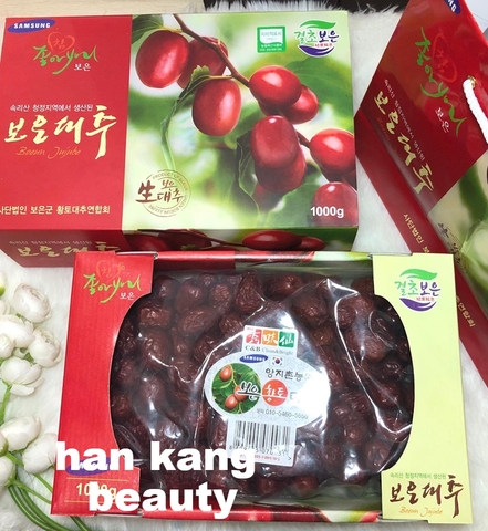 Táo đỏ khô quả to Boenn Jujube Hàn Quốc 1kg