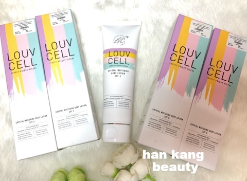 Dưỡng thể làm trắng da louv cell crystal whitening body lotion SPF5