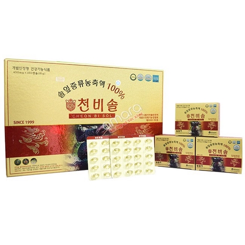 Viên Tinh Dầu Thông Đỏ Chính Phủ Hàn Quốc Cheon Bi Sol Hộp 180 viên ( Loại Con Rắn )