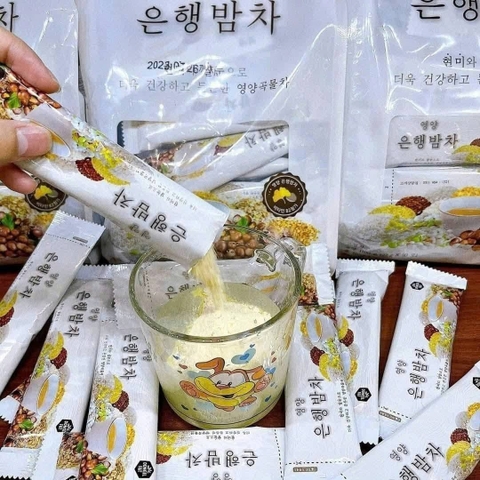 Bột Ngũ Cốc Dinh Dưỡng Hạnh Nhân, Hạt Dẻ Dongil Hàn Quốc 50 gói - 1.1 kg - ít đường - cao cấp