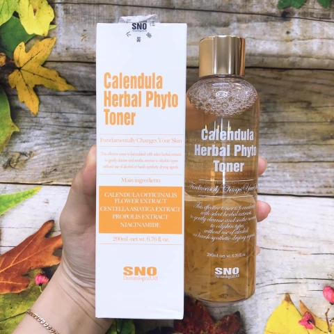 Nước hoa hồng hoa cúc kháng viêm cho da mụn, nhạy cảm Calendula Herbal Phyto Toner Sno 200ml