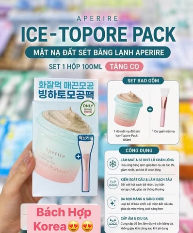 Mặt Nạ Đất Sét Băng Lạnh Thu Nhỏ Lỗ Chân Lông, Điều Tiết Dầu Thừa Aperire Spa Relief Be Frozen Pore Mask 120g