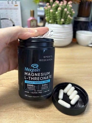 Viên Uống Nuôi Dưỡng Trí Não,Giảm Căng Thẳng Cải Thiện Giấc Ngủ Magnesium L Threonate 2000mg Sports Research 135 viên của Mỹ