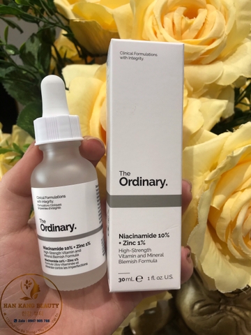 Serum trị mụn và thâm, làm trắng da The Ordinary Niacinamide 10% + Zinc 1%