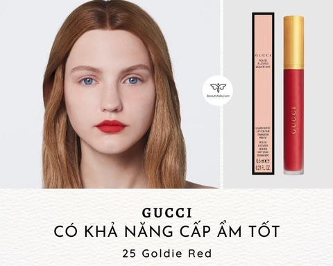 Son Kem Lì Gucci Rouge A Levres Liquid Mat (25 Goldie Red – Màu Đỏ Tươi)