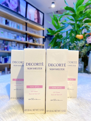 Kem Chống Nắng nâng tone 5 màng lọc Decorté Sun Shelter Tone Up CC SPF50+PA++++ Tone 10 Lavender Rose trắng hồng