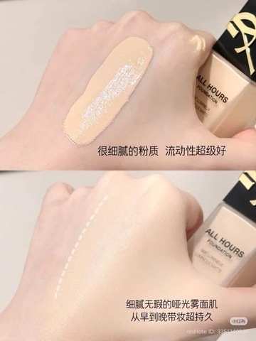 Kem Nền Lì Mịn Bền Màu Nắp Đen Yves Saint Laurent YSL All Hours Foundation Mat Lumineux Luminous Matte SPF 40- Tone LC1 25ml Fullbox Duty