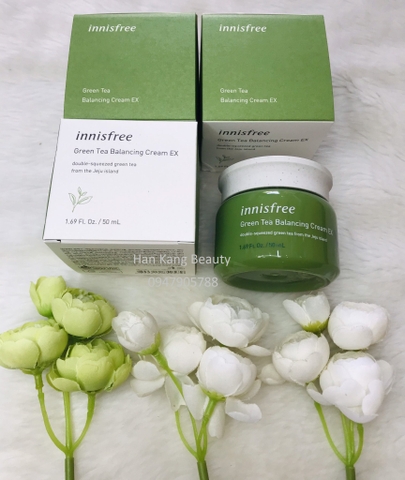 Kem dưỡng ẩm, làm khỏe, mịn màng da thường-hỗn hợp Innisfree Green Tea Balancing Cream EX 50ml