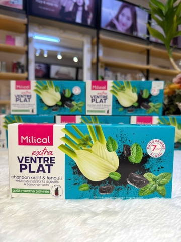 Detox hỗ trợ đào thải mỡ thừa, thải độc ruột Milical Extra Ventre Plat 7 ống của Pháp