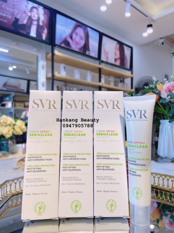 Kem Chống Nắng SVR Làm Giảm Mụn Thâm Đỏ, Kiềm Dầu Creme SPF50+ Sebiaclear  (New 2022)