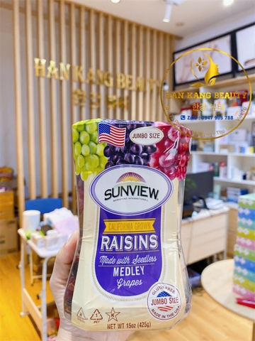 Nho khô Sunview Raisins Medley Grapes Mỹ hộp 425g