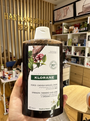 Dầu gội thảo dược dành cho tóc rụng KLORANE Strength - Thinning Hair, Loss & Organic 400ml
