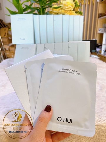 Mặt nạ mắt (cổ, gò má) dạng thạch Ohui Miracle Aqua Hyaluronic Water Patch hộp 2 miếng