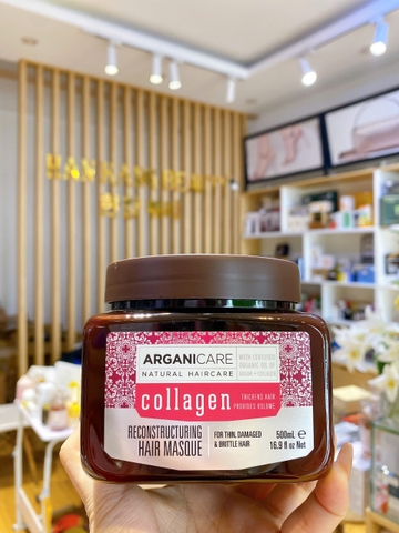 Kem ủ tóc phục hồi tóc hư tổn, tóc rụng Collagen Reconstructuring Hair Masque Arganicare 500ml