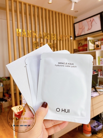 Mặt nạ mắt (cổ, gò má) dạng thạch Ohui Miracle Aqua Hyaluronic Water Patch hộp 2 miếng