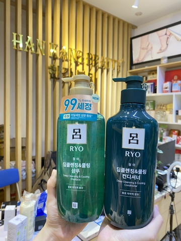 Dầu Gội Sạch Sâu Chăm Sóc Da Đầu Ryo Scalp Deep Cleansing Shampoo 550ml (xanh)