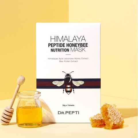 Mặt nạ siêu cấp ẩm không dính từ mật ong và phấn hoa Dr.Pepti Himalaya Peptide Honeybee Nutrition Mask