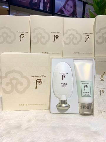 Set Tẩy Tế Bào Chết tặng Sữa Rửa Mặt Làm Trắng Sáng Da. Whoo Brightening Peeling Gel Special Set