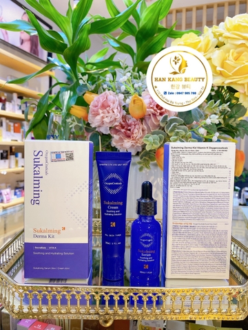 Set phục hồi da sau Phẫu thuật Thẩm Mỹ, Laze,Tiêm, Lăn phi kim, Vi tảo Sukalming Derma Kit