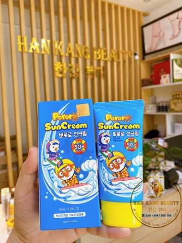 Kem Chống Nắng Dịu Nhẹ Từ Thiên Nhiên Cho Trẻ Sơ Sinh Đến 15 Tuổi Pororo Sun Cream SPF50+PA+++ 50ml