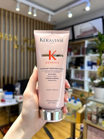 Dầu Xả Cho Tóc Yếu Và Dễ Gãy Rụng, Khô Và Da Đầu Yếu Giúp Tóc Chắc Khỏe Và Dày Hơn Kérastase Genesis Fondant Renforcateur Fortifying Conditioner Hồng 200ml
