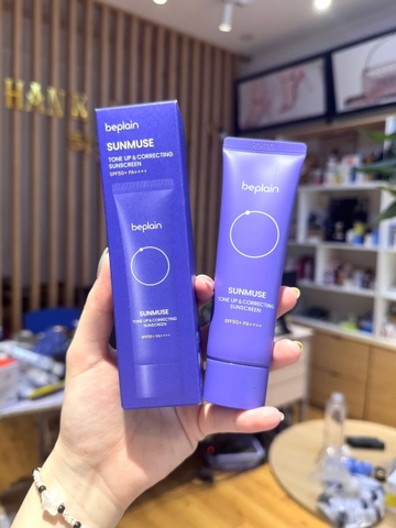 Kem Chống Nắng Nâng Tone, Kiềm Dầu, Dưỡng Ẩm Thuần Chay Beplain  Sunmuse Tone Up & Correcting Sunscreen SPF50+/PA++++ 50ml
