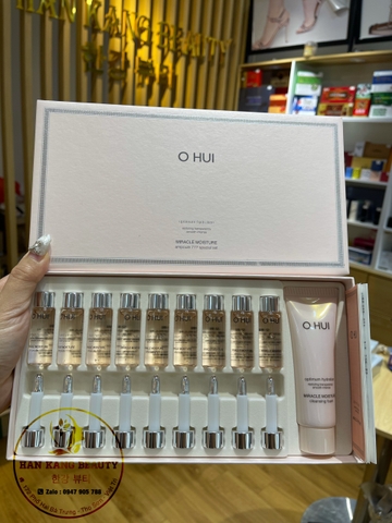 Set Tinh Chất siêu dưỡng ẩm, sáng da Ohui Miracle Moisture Ampoule 777 special set