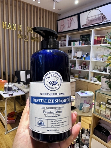 Dầu gội thiên nhiên hương nước hoa, phục hồi mọc tóc Dr.SEED Revitalize Shampoo Evening Musk 500ML