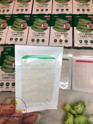 Miếng dán đẩy cồi mụn và liền mụn Aloe Caredermthin Spotpatch Kit