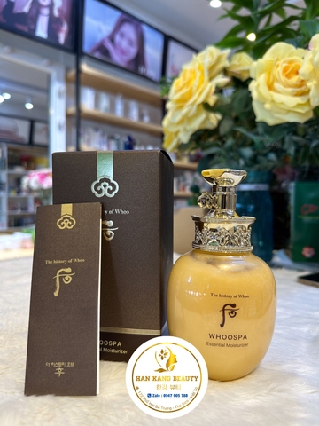 Dưỡng thể trắng da, mềm mịn, không bết dính thảo dược Hoàng cung Whoo Spa Essential Moisturizer 220ml