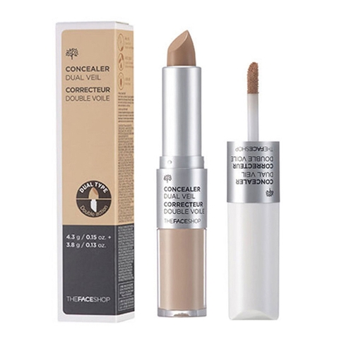 Kem Che Khuyết Điểm 2 Đầu The Faceshop Concealer Dual Veil