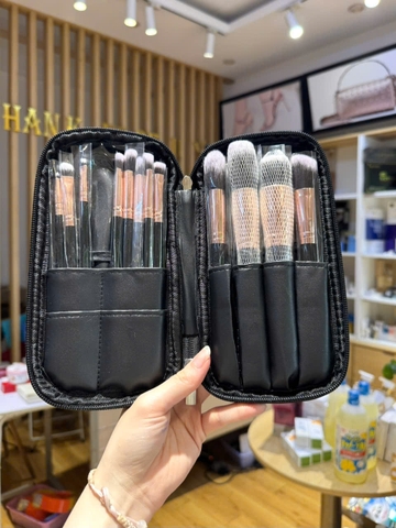 Bộ Cọ Trang Điểm 12 Cây Lông Siêu Mượt Tặng Túi Da Cao Cấp RANCAI