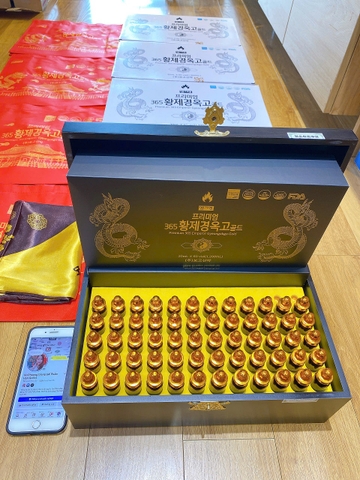 Đông trùng 60 ống bổ dược Hoàng Đế 365 Hwangjin Liquid Gold thượng hạng Hộp 60 Ống x 20ml (Hình Rồng)