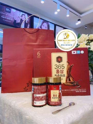 Cao hồng sâm đông trùng hạ thảo 365 Korean Red Gíneng & Cordyceps Gold  ( hộp 2 lọ )