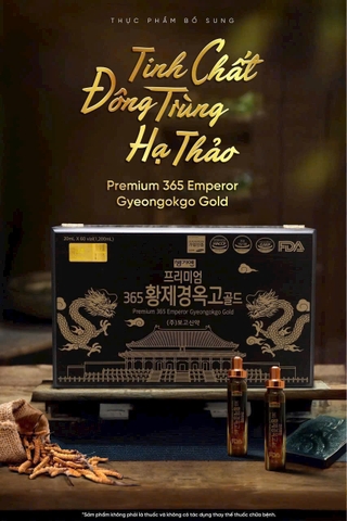 Đông trùng 60 ống bổ dược Hoàng Đế 365 Hwangjin Liquid Gold thượng hạng Hộp 60 Ống x 20ml (Hình Rồng)