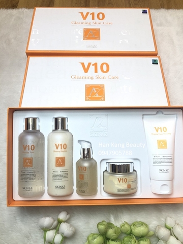 Bộ dưỡng trắng da cao cấp V10 Gleaming Skin Care (5 sản phẩm) - cho làn da tươi sáng không tỳ vết