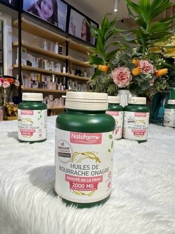 Viên uống tinh dầu hoa anh thảo kết hợp lưu ly Nat&From beaute de la peau Pháp hộp 200 viên 2000mg