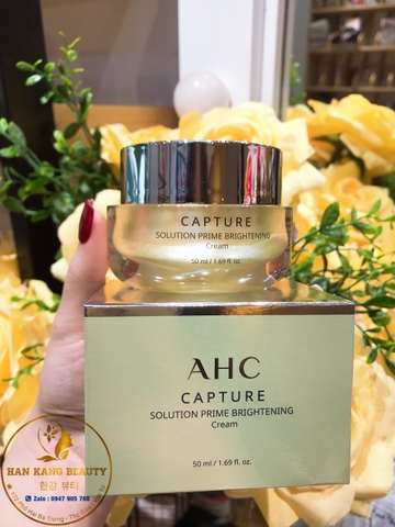 Kem dưỡng AHC Capture Solution Prime Brightening Cream - Màu vàng ( dưỡng trắng, giảm thâm nám ... )