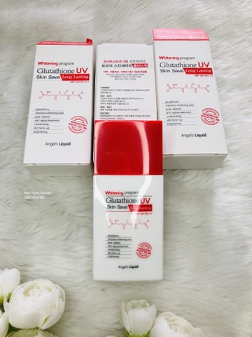 Kem Chống Nắng dưỡng trắng không nhờn dính Angel’s Liquid Whitening Program Glutathione