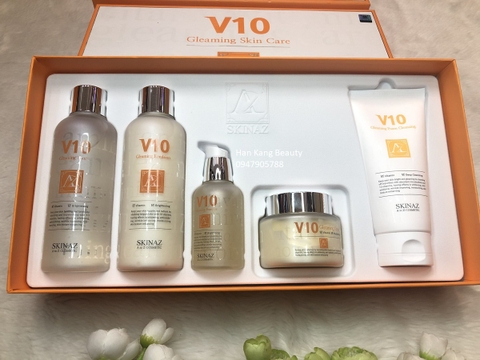 Bộ dưỡng trắng da cao cấp V10 Gleaming Skin Care (5 sản phẩm) - cho làn da tươi sáng không tỳ vết