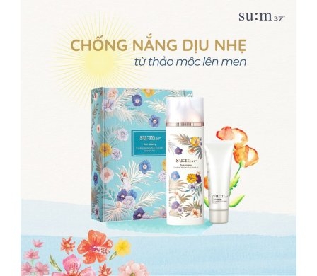 Set kem chống nắng dạng gel thấm nhanh cho cả da nhạy cảm Su:m37 Cooling Watery SPF50+/PA++