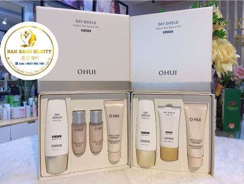 Set Kem chống nắng nâng tone Ohui Day Shield Perfect Sun Special Set Black SPF50/PA++++​​​​​​​ 