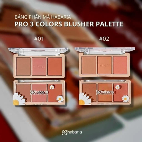 Phấn Má Hồng 3 Ô Habaria Pro 3 Colors Blusher Palette