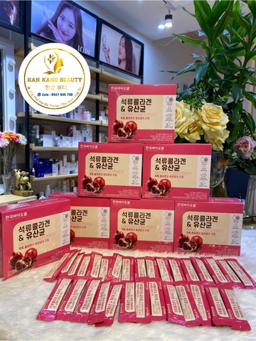 Bột collagen lựu đỏ Bio Cell Pomegranate Collagen & Probiotics  ( hộp 30 gói )