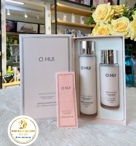 Set Nước Hoa Hồng Dưỡng Ẩm, Sáng Da OHUI Miracle Moisture Skin Softener Special Set