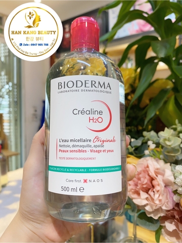 Nước tẩy trang dịu nhẹ sạch sâu Bioderma Laboratoire Dermatologique hồng Crealine H2O