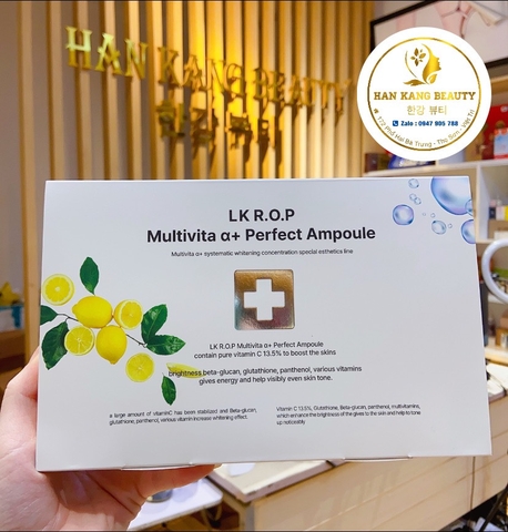 Huyết Thanh trị nám, tàn nhang, trắng da LK R.o.p Multivita α+ Perfect  Ampoule